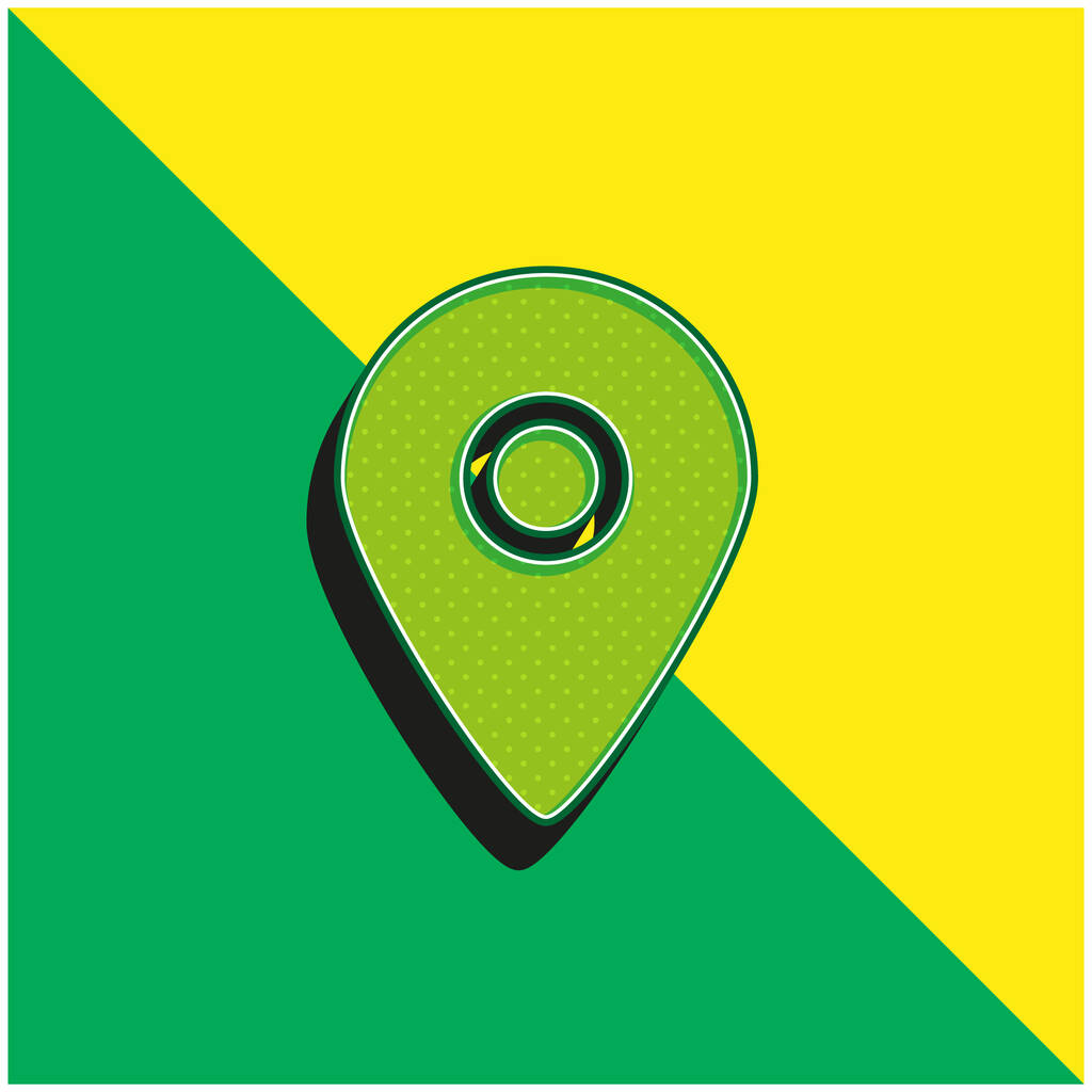地図のための黒いプレースホルダ緑と黄色の近代的な3Dベクトルアイコンのロゴ - ベクター画像