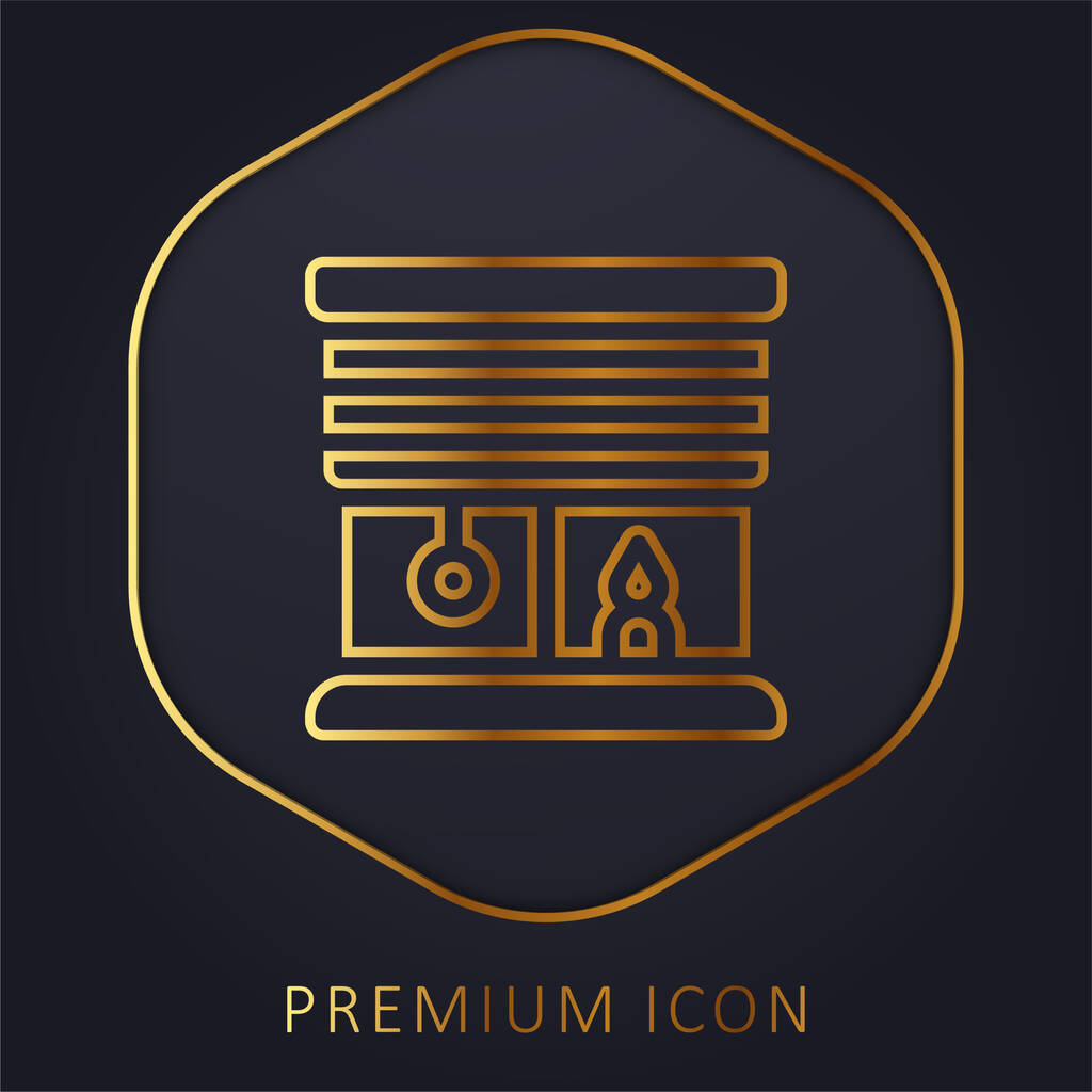 Жалюзи золотая линия премиум логотип или значок - Вектор,изображение