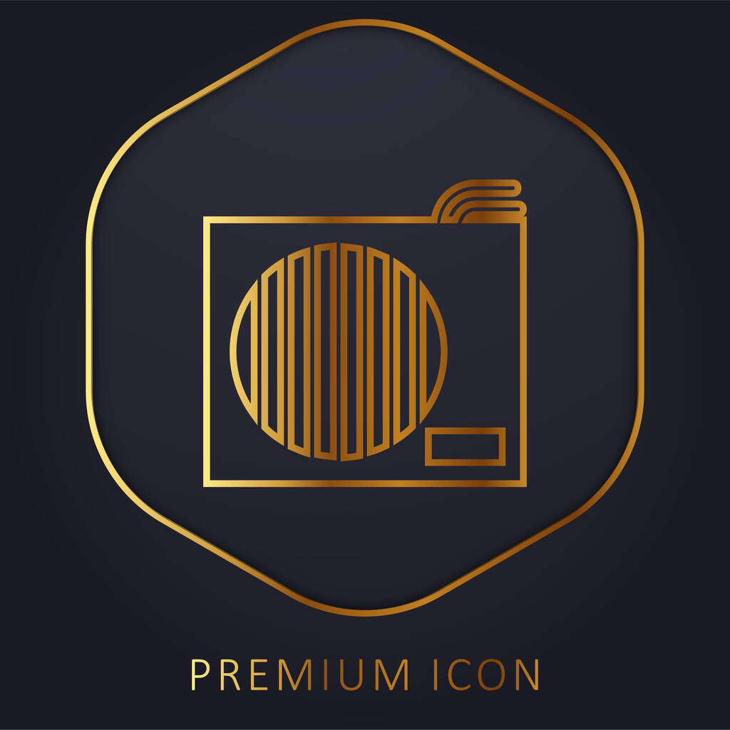 Aire acondicionado línea dorada logotipo premium o icono - Vector, Imagen