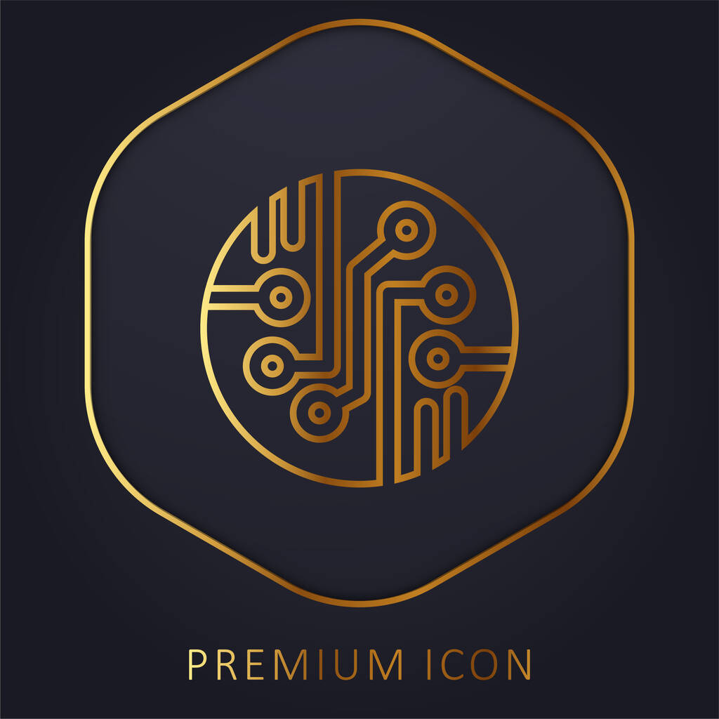 Bio Sensor golden line premium logo or icon - Vector, Image
