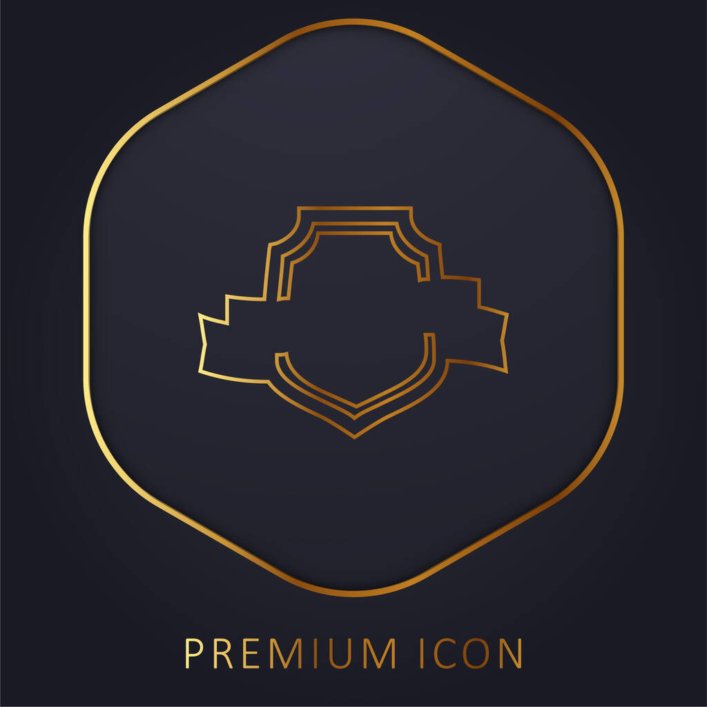 Award Shield ligne d'or logo premium ou icône - Vecteur, image