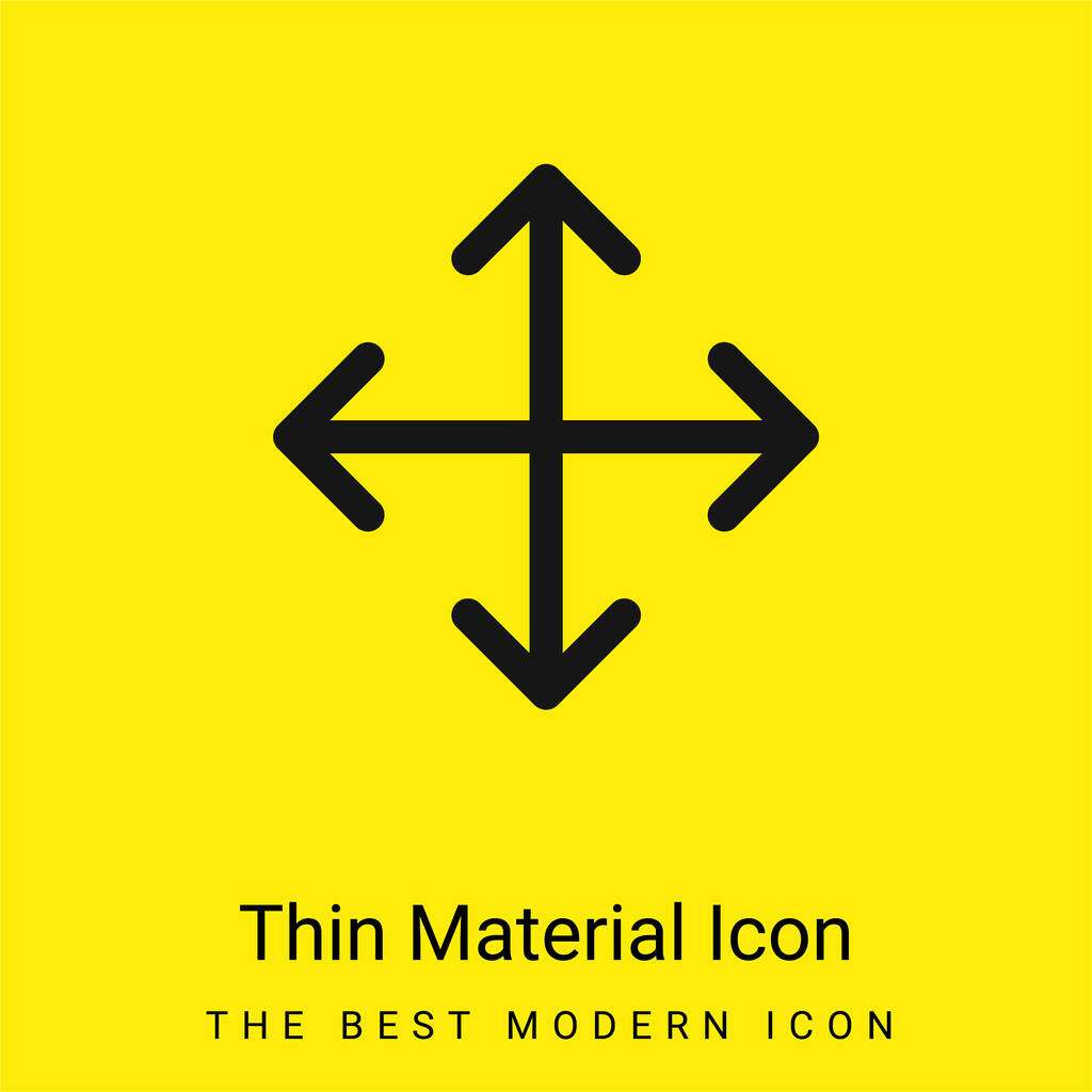 Setas mínimo ícone material amarelo brilhante - Vetor, Imagem