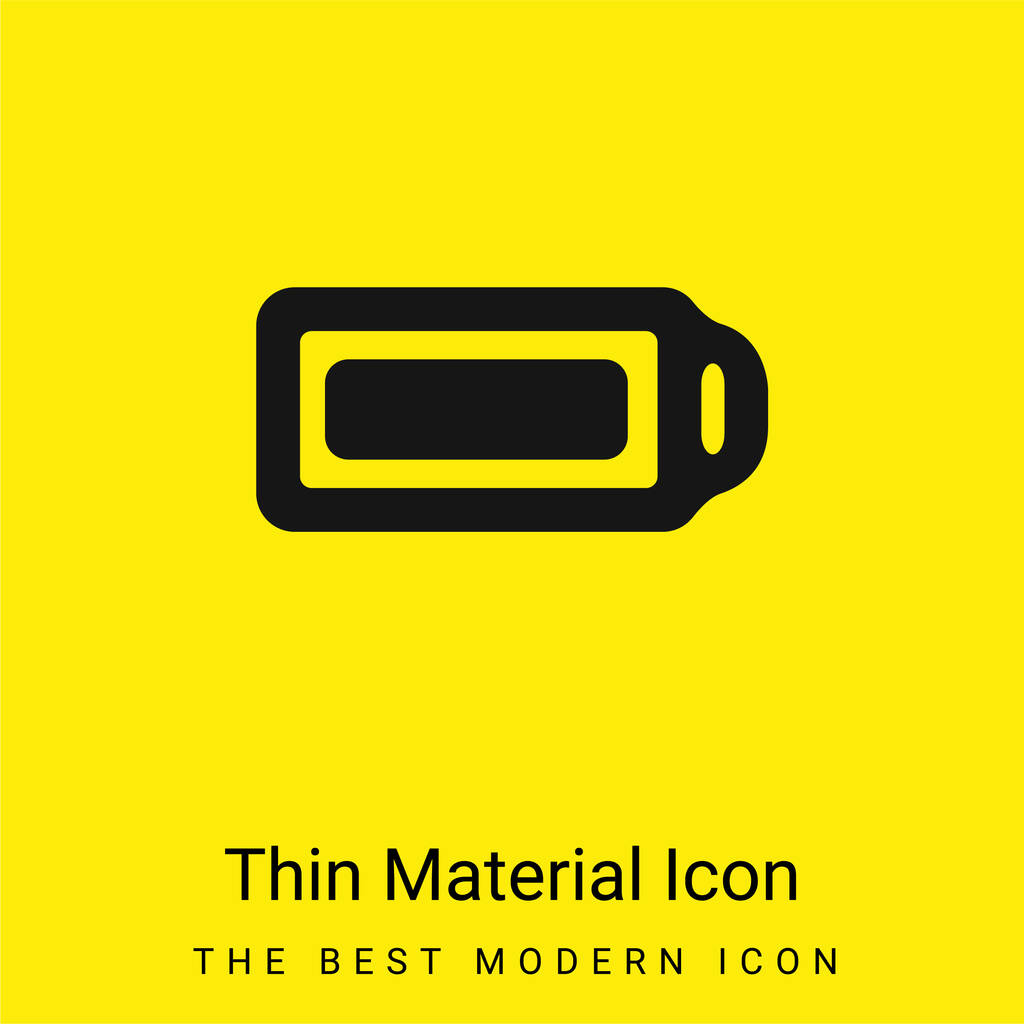 Bateria Ícone de material amarelo brilhante mínimo completo - Vetor, Imagem