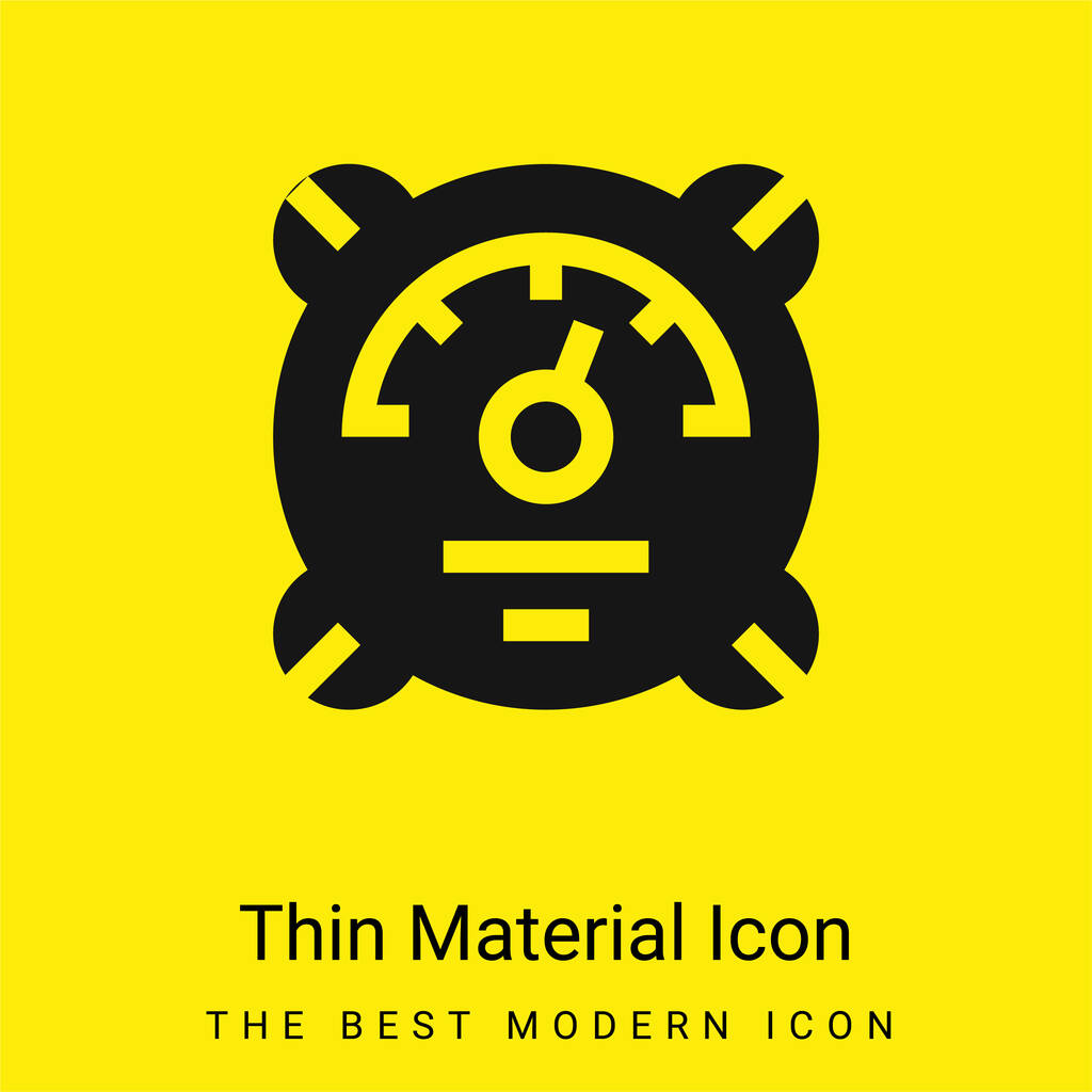 Ícone de material amarelo brilhante mínimo do barômetro - Vetor, Imagem