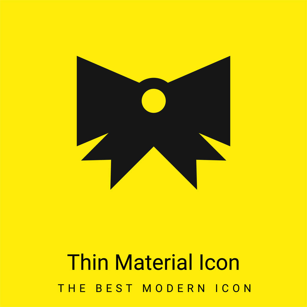 Bow Tie mínimo icono de material amarillo brillante - Vector, Imagen