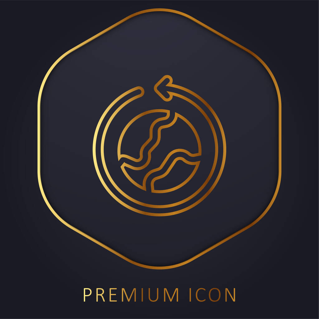 Logotipo o icono premium de línea dorada Around The World - Vector, imagen