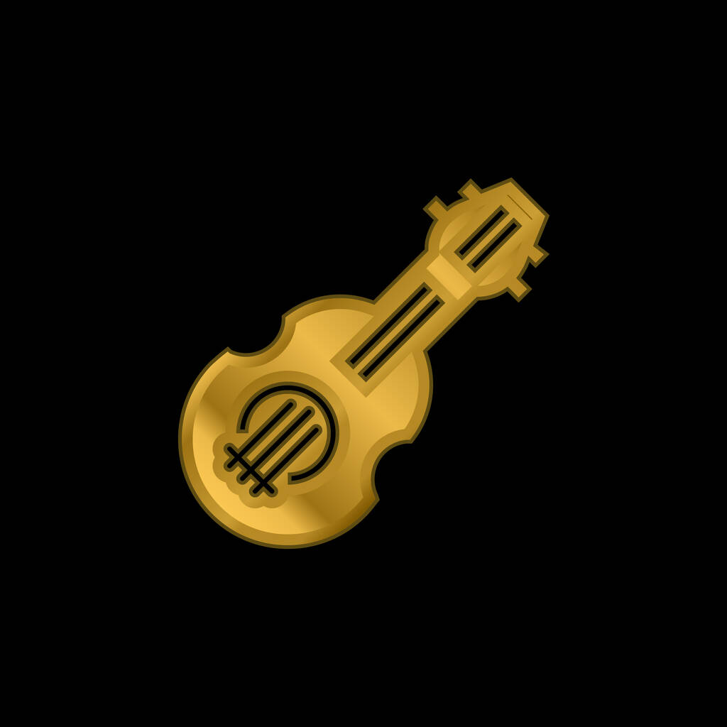 Balalaika banhado a ouro ícone metálico ou vetor logotipo - Vetor, Imagem