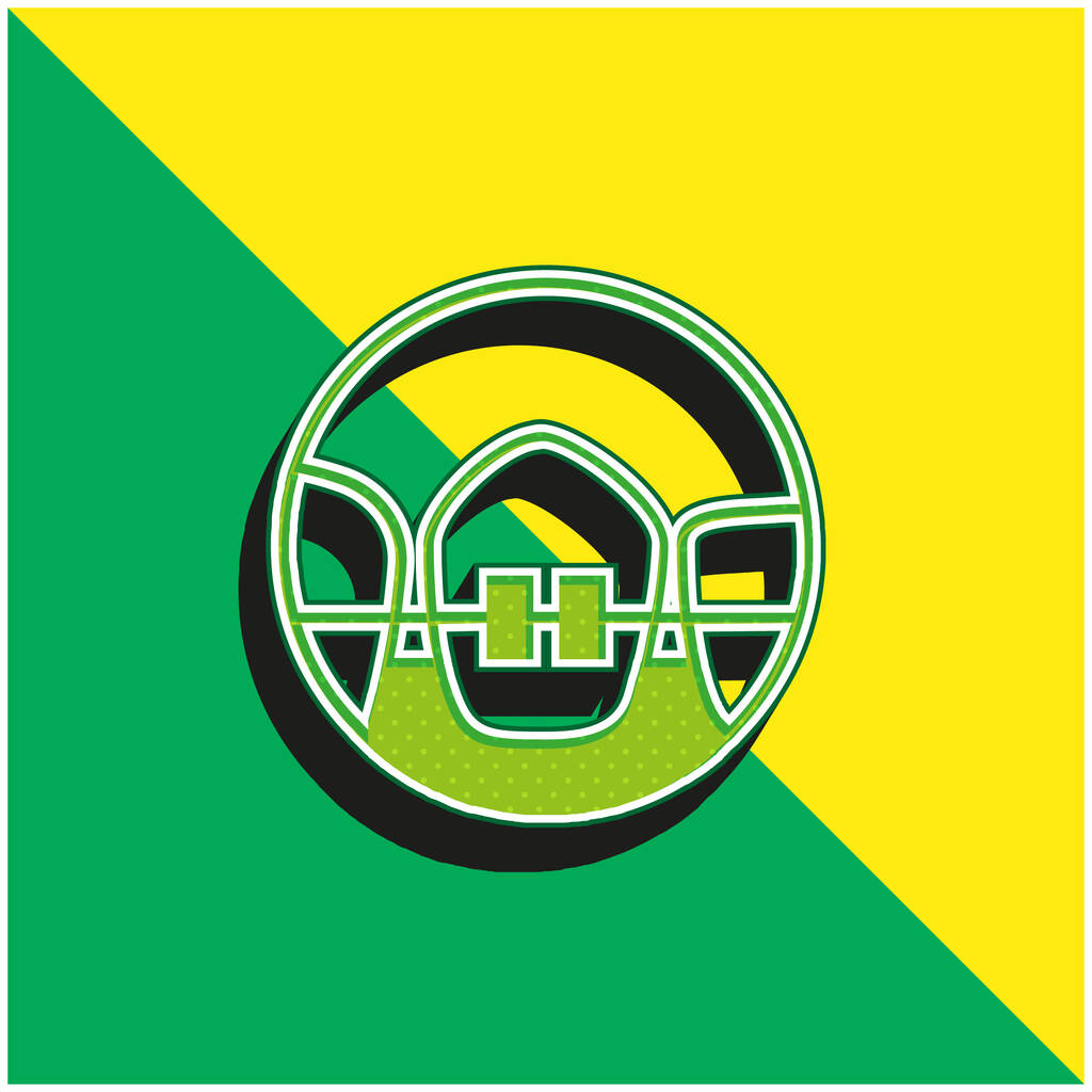 Braces Logo vectoriel 3d moderne vert et jaune - Vecteur, image