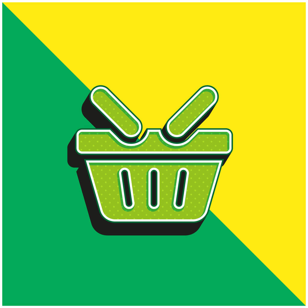 Cesto Logo icona vettoriale 3d moderna verde e gialla - Vettoriali, immagini