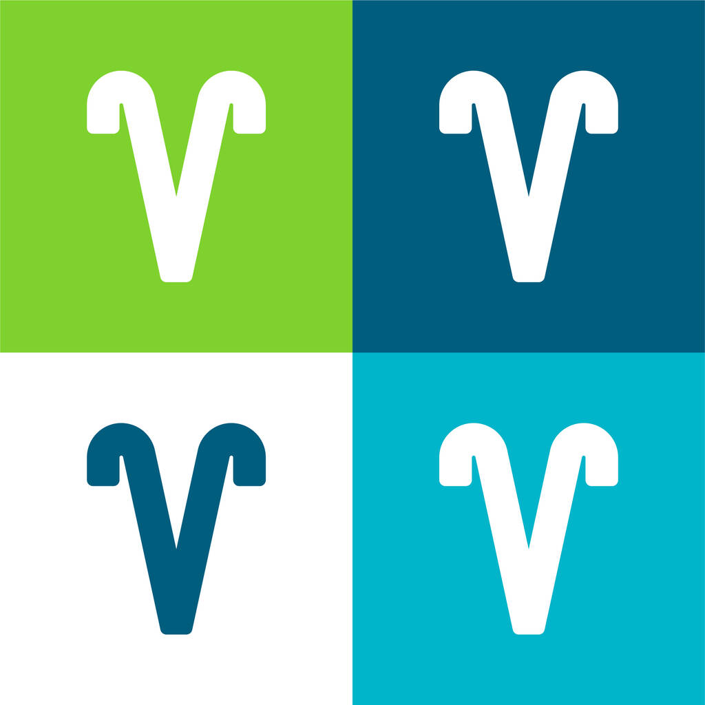 Ram Vlak vier kleuren minimale pictogram set - Vector, afbeelding