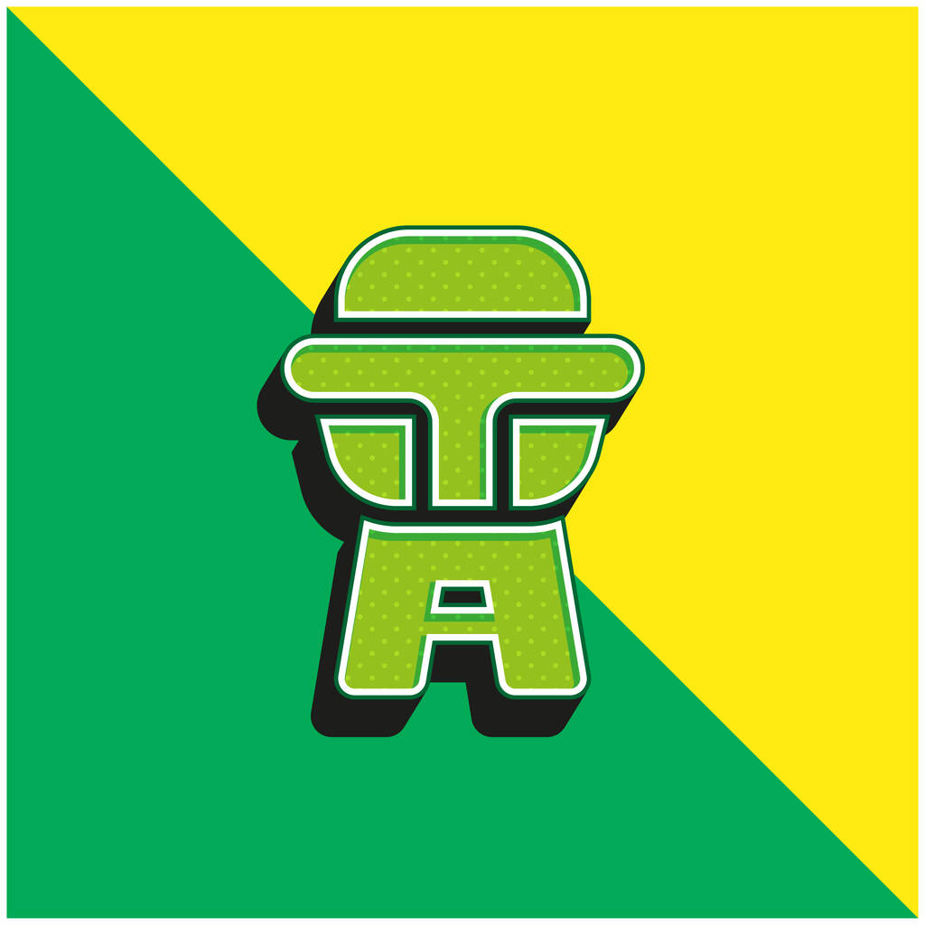 Bebek Sandalyesi Yeşil ve Sarı 3D vektör simgesi logosu - Vektör, Görsel