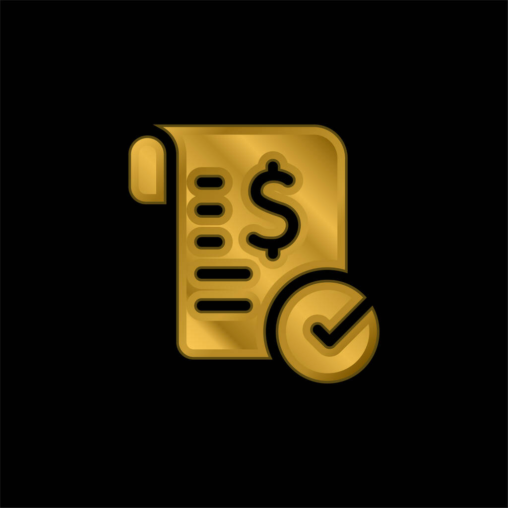 Bill oro placcato icona metallica o logo vettoriale - Vettoriali, immagini