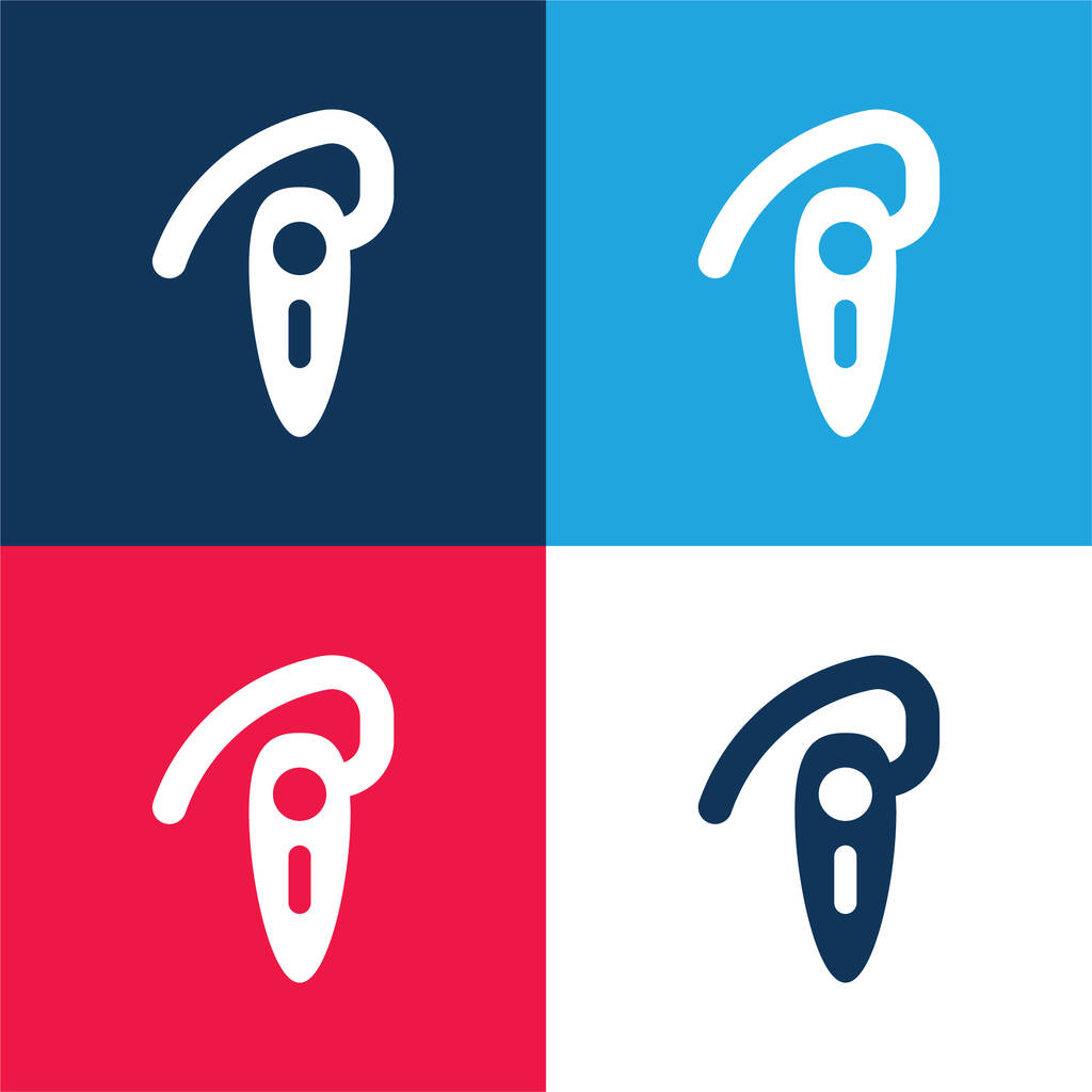 Bluetooh Connection blue and red four color minimal icon set - Vector, Image