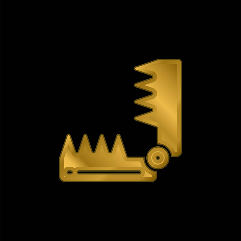 Bear Trap vergoldetes metallisches Symbol oder Logo-Vektor - Vektor, Bild
