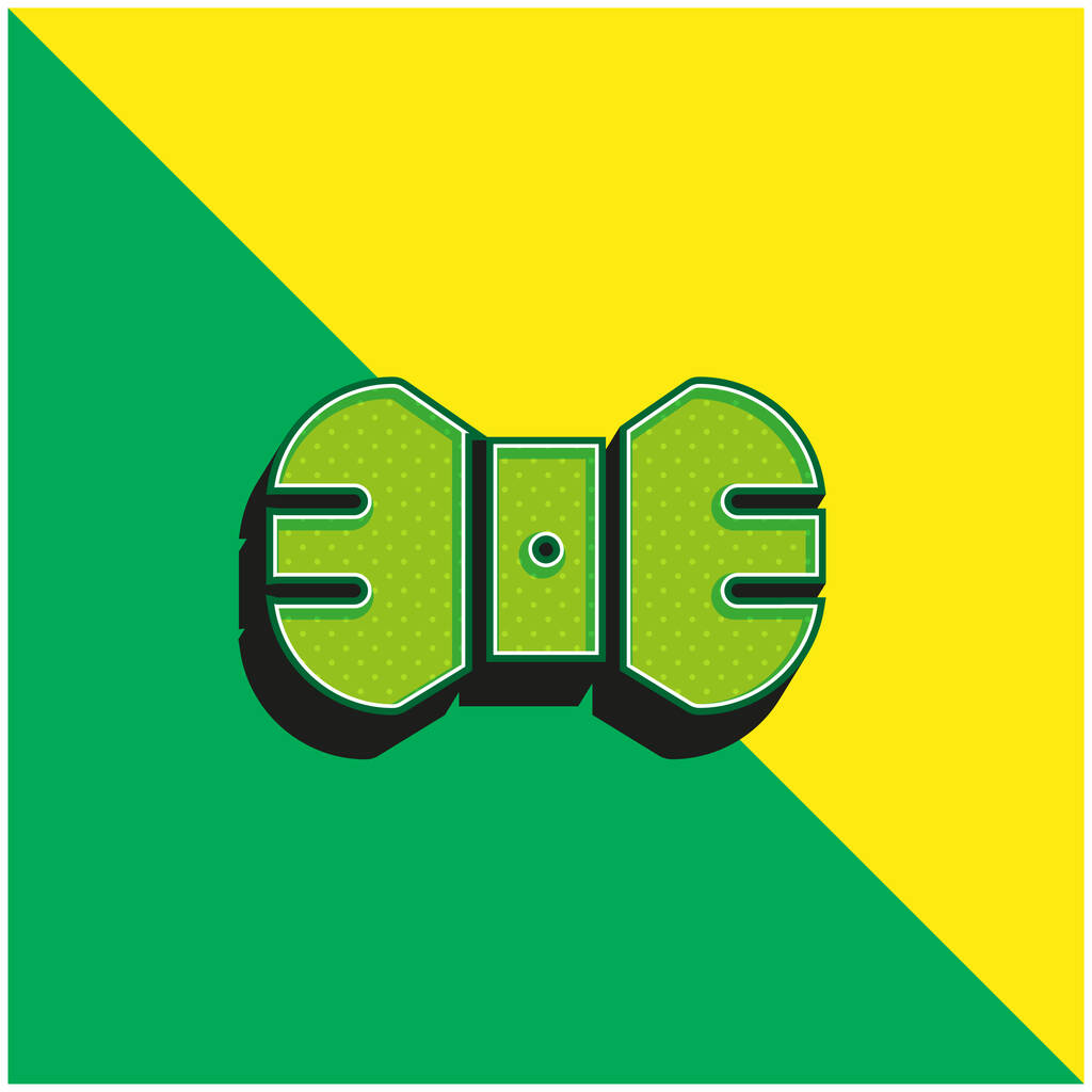 Зеленый галстук и желтый современный трехмерный векторный логотип - Вектор,изображение