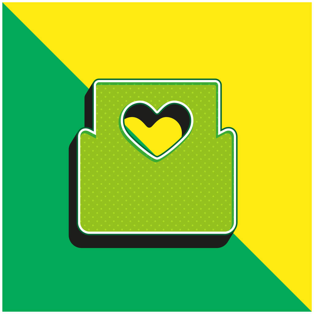 Birthday Card Green and yellow modern 3d vector icon logo - Vector, Image