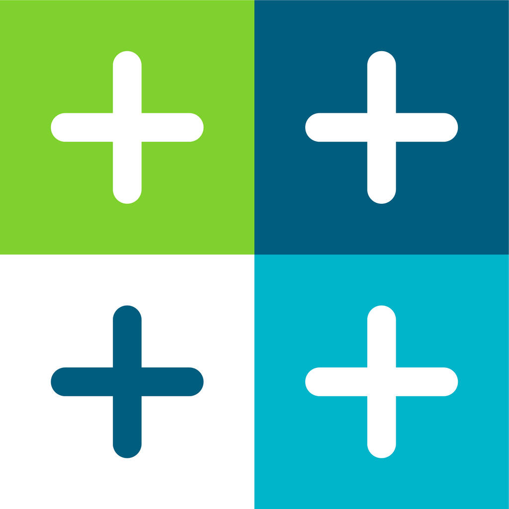 Adición Grueso Símbolo Plano de cuatro colores mínimo icono conjunto - Vector, Imagen