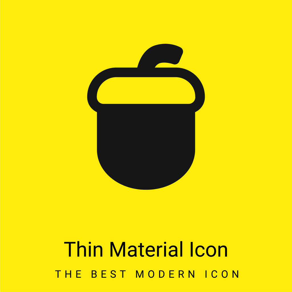 Acorn mínimo ícone material amarelo brilhante - Vetor, Imagem
