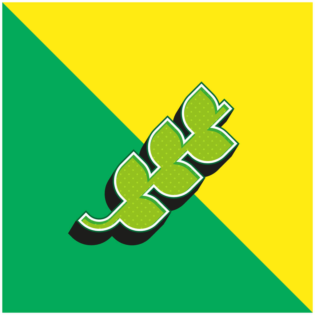 Branch Green and yellow modern 3d vector icon logo - Vector, Image