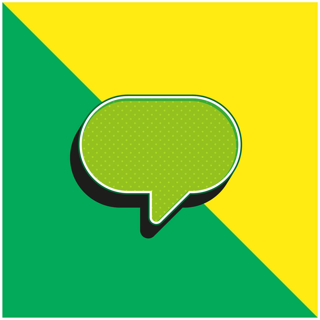 Blank Speech Bubble Logo icona vettoriale 3D moderna verde e gialla - Vettoriali, immagini