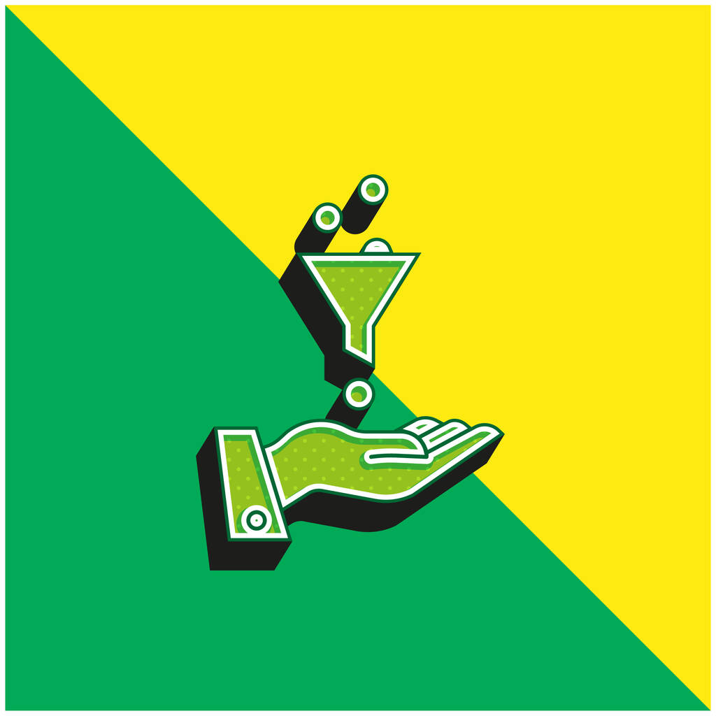 Оголошення Зелений і жовтий сучасний 3d векторний логотип
 - Вектор, зображення
