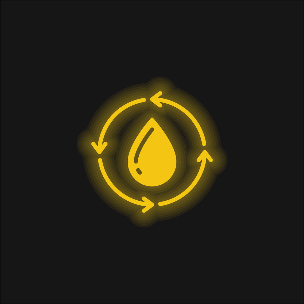 Véradás sárga izzó neon ikon - Vektor, kép