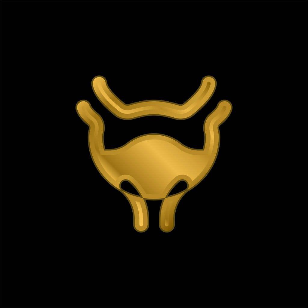 Vettore di icona o logo metallico placcato oro della vescica - Vettoriali, immagini