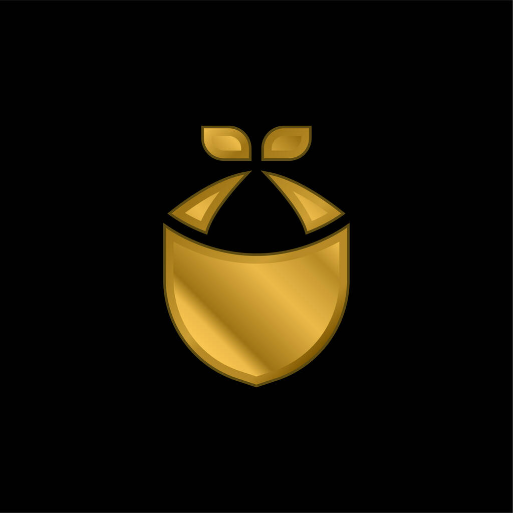 Bandana altın kaplama metalik simge veya logo vektörü - Vektör, Görsel