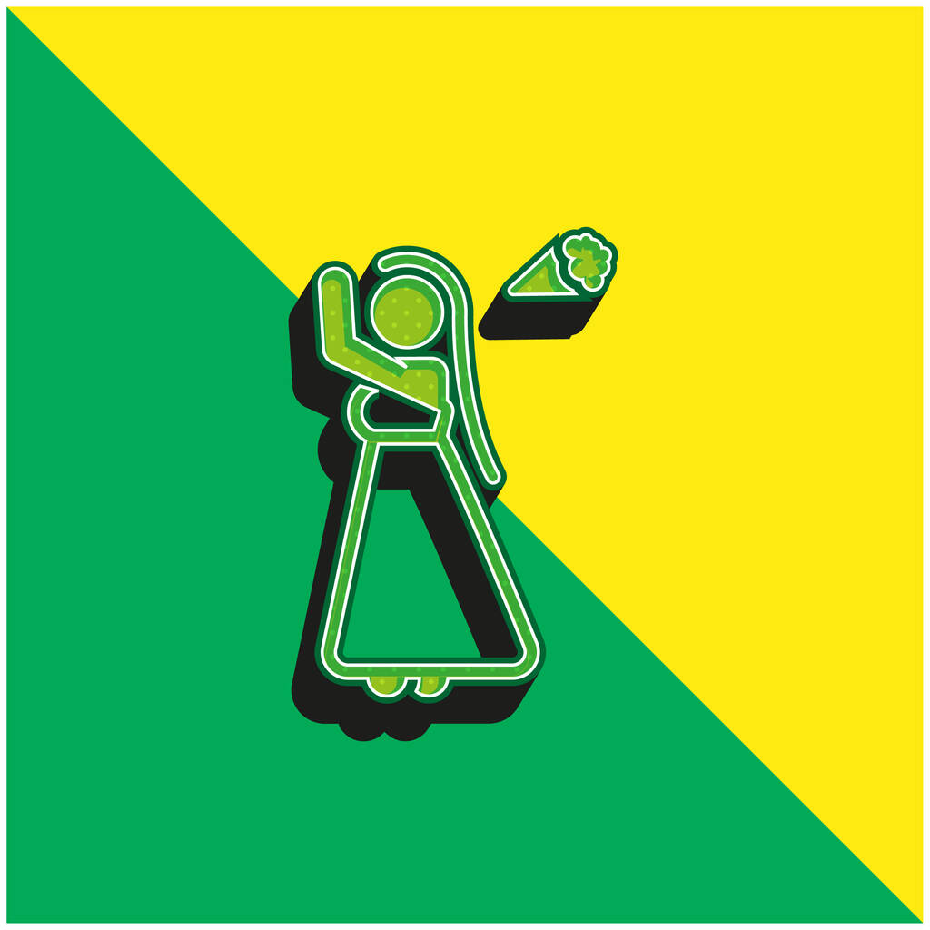 Morsian Vihreä ja keltainen moderni 3d vektori kuvake logo - Vektori, kuva