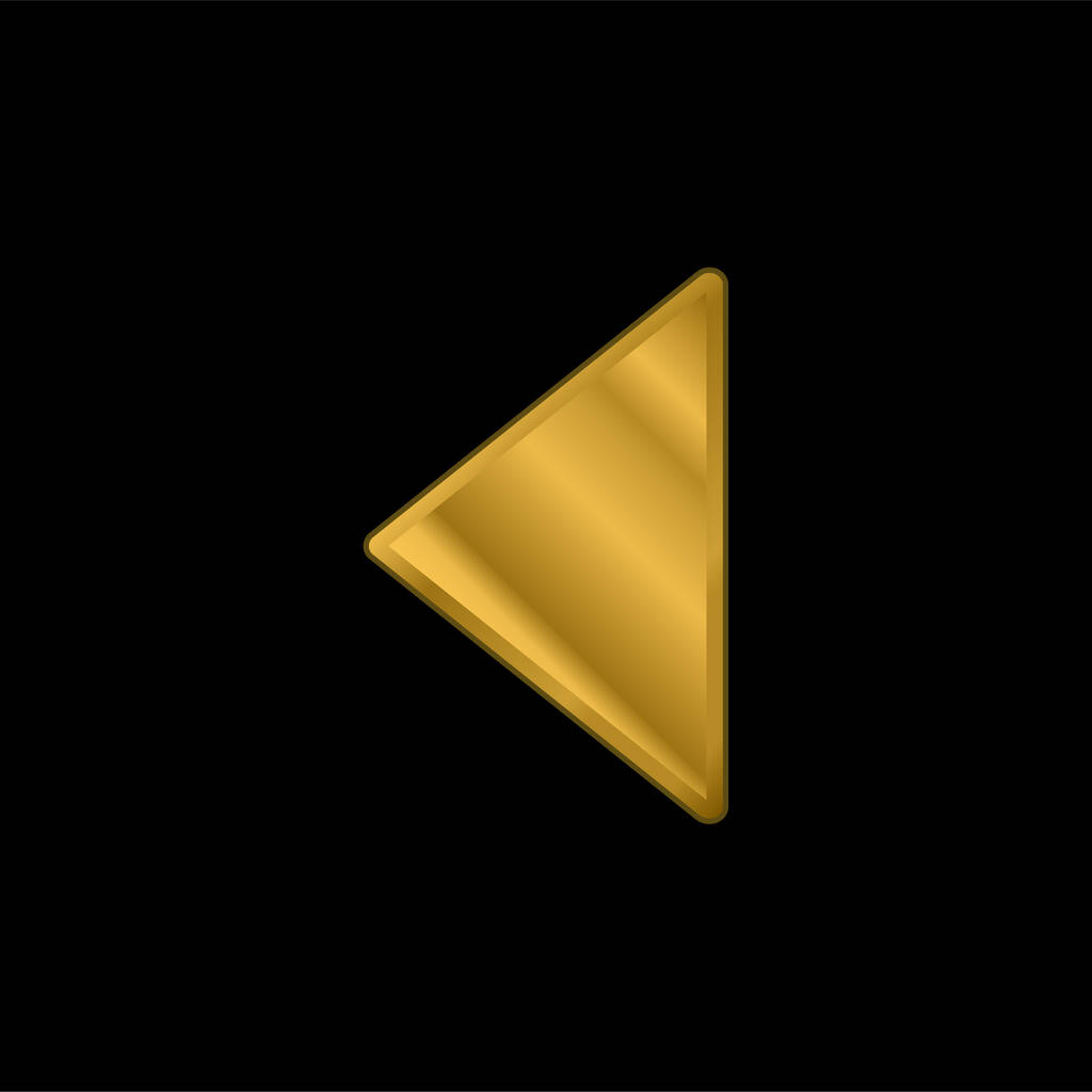 Назад Заповнена стрілка Золота металева іконка або вектор логотипу
 - Вектор, зображення