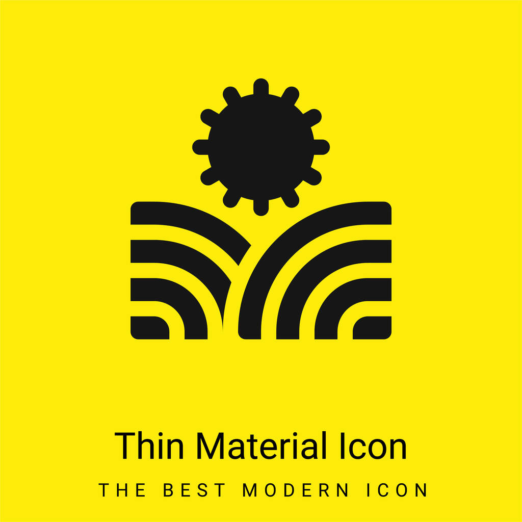 Agriculture minimal bright yellow material icon - Vector, Image