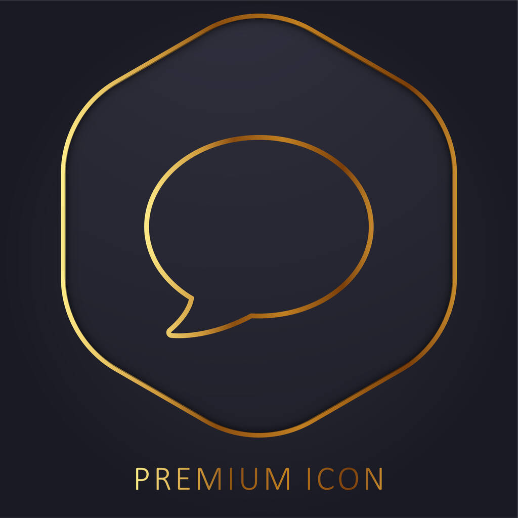Musta Puhe Bubble kultainen viiva premium-logo tai kuvake - Vektori, kuva