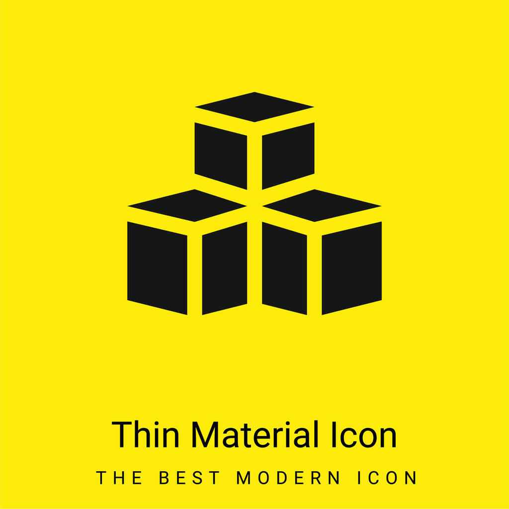 3d Malli minimaalinen kirkkaan keltainen materiaali kuvake - Vektori, kuva