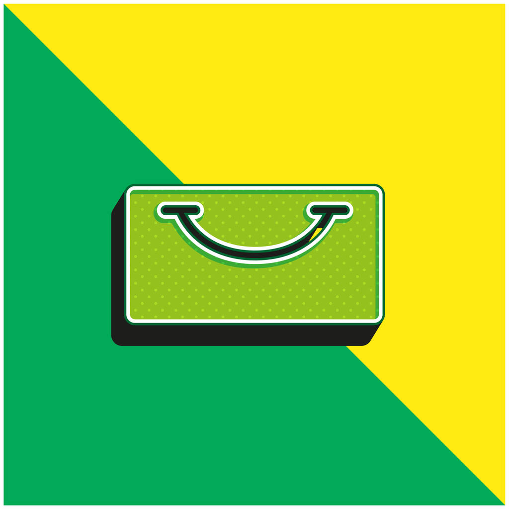 Saco Verde e amarelo moderno logotipo do ícone do vetor 3d - Vetor, Imagem