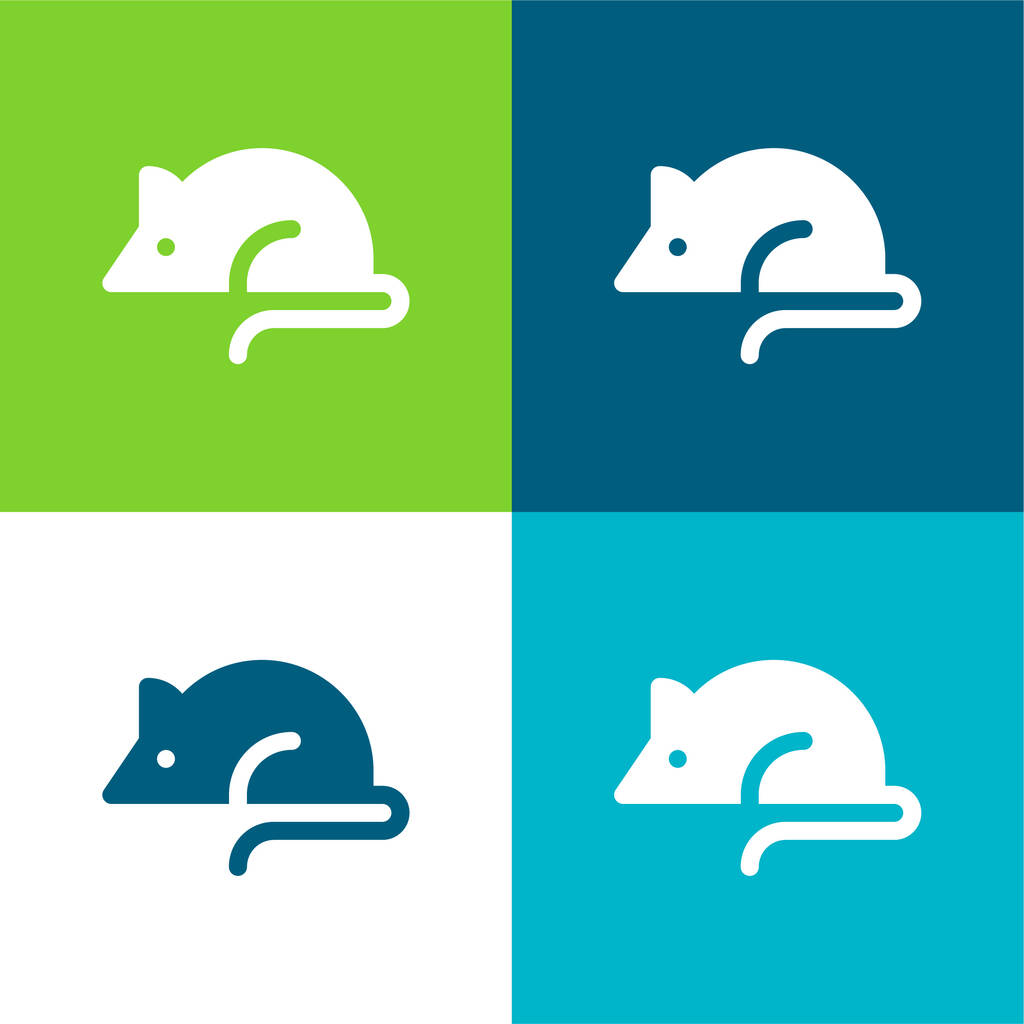 Animal Testing Vlak vier kleuren minimale pictogram set - Vector, afbeelding