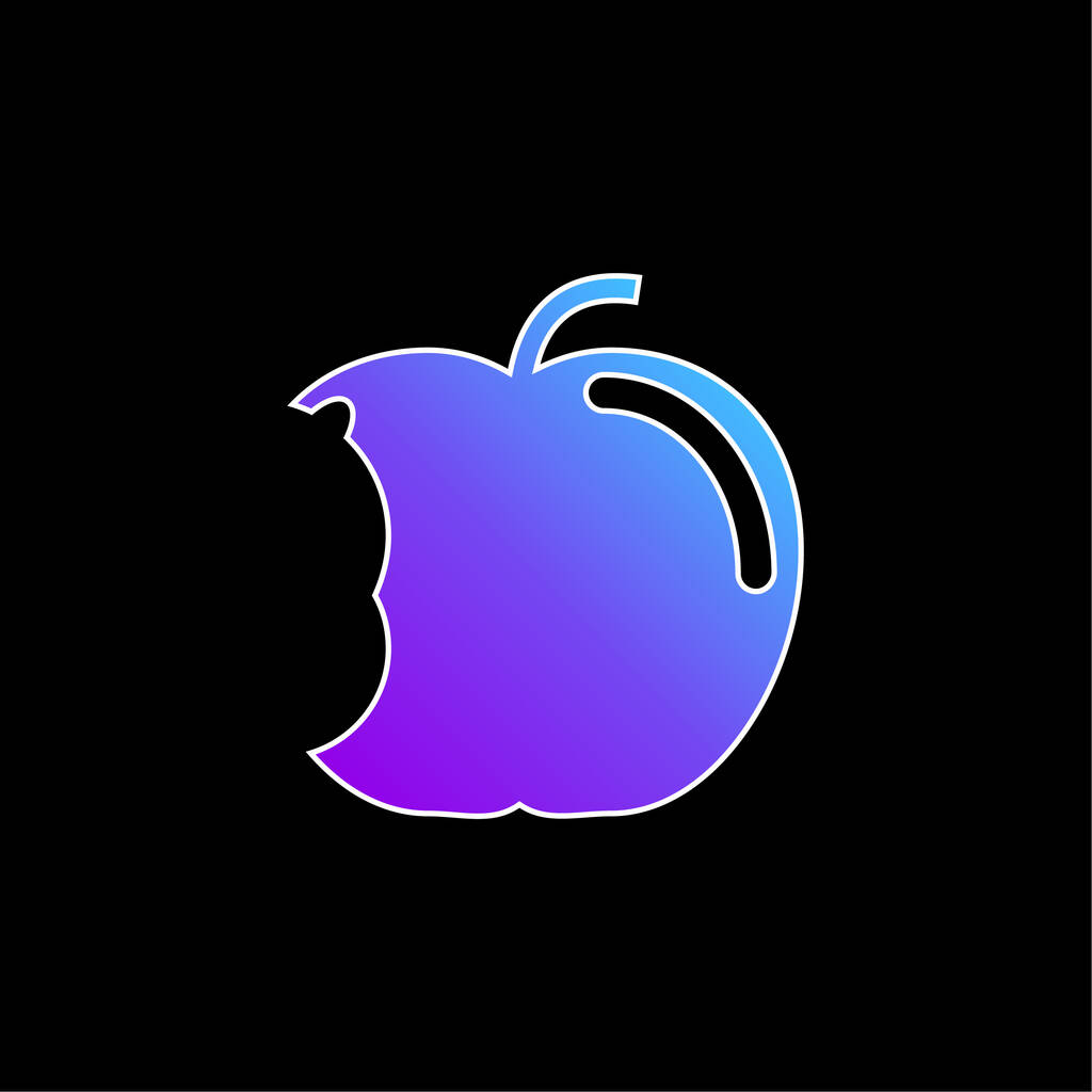 Pomme avec icône vectorielle de dégradé bleu Big Bite - Vecteur, image