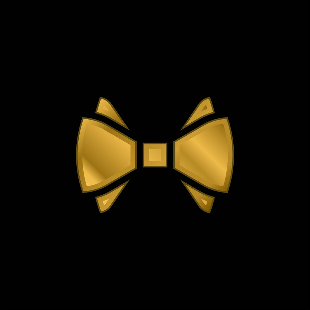 Łuk Krawat złoty metaliczna ikona lub wektor logo - Wektor, obraz