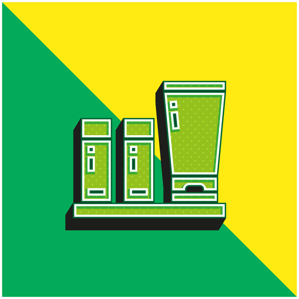 Vybavení Zelené a žluté moderní 3D vektorové logo - Vektor, obrázek