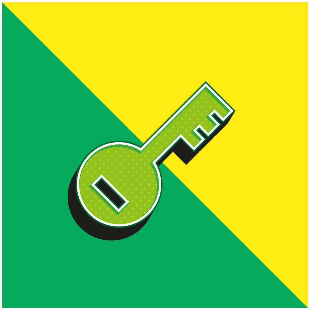 Cuenta PassKey verde y amarillo moderno vector 3d icono del logotipo - Vector, Imagen