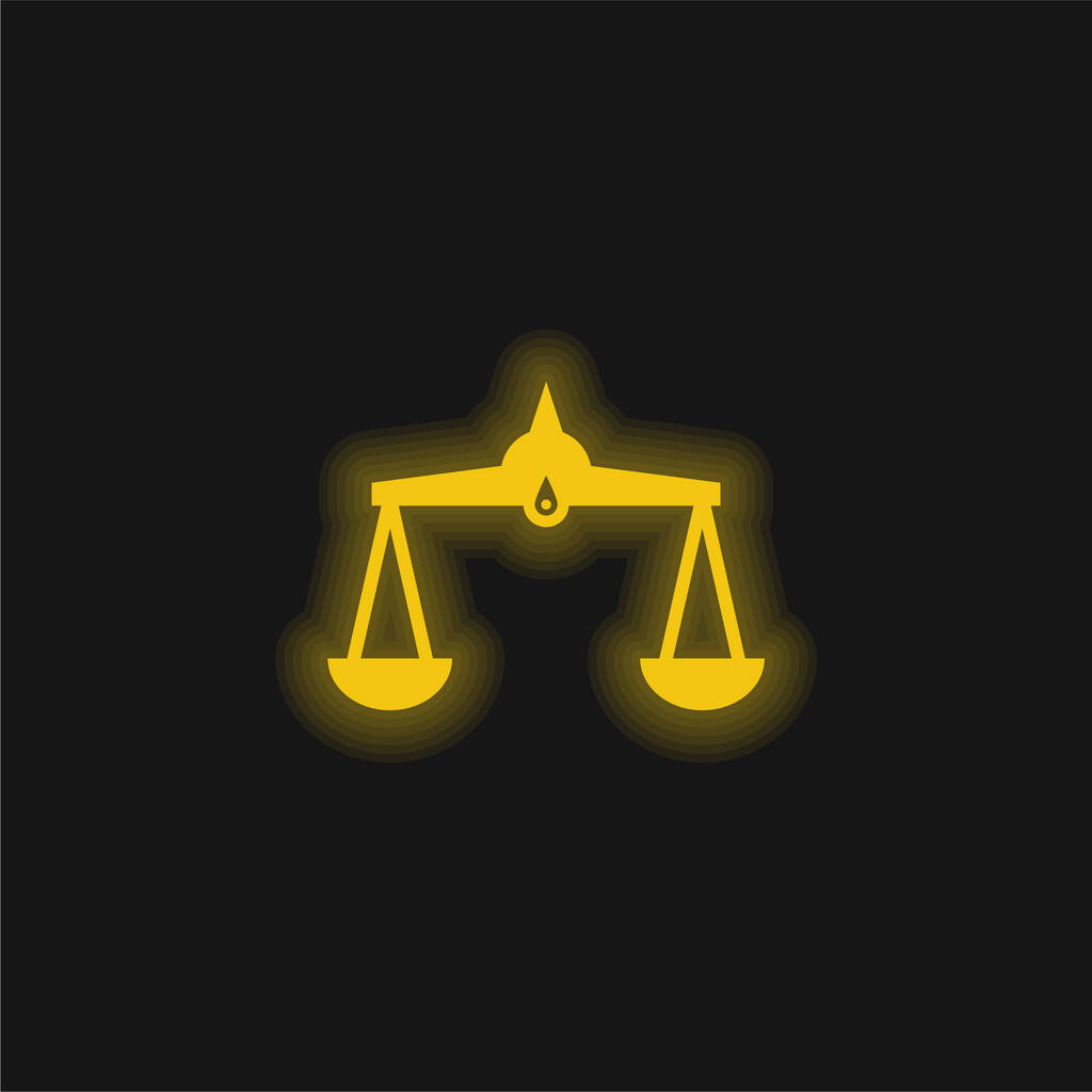 Balance amarillo brillante icono de neón - Vector, imagen