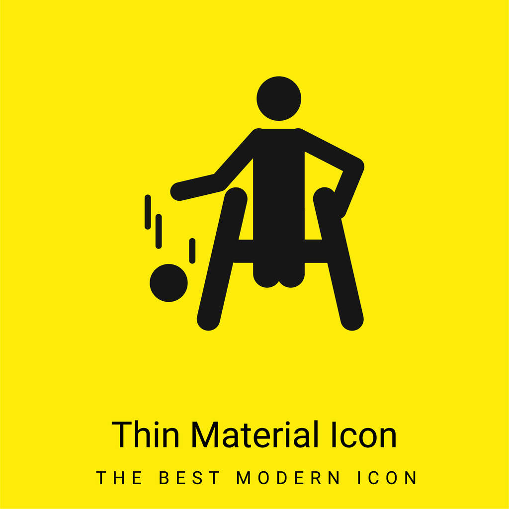 Basketbal Paralympijská silueta minimální jasně žlutý materiál ikona - Vektor, obrázek