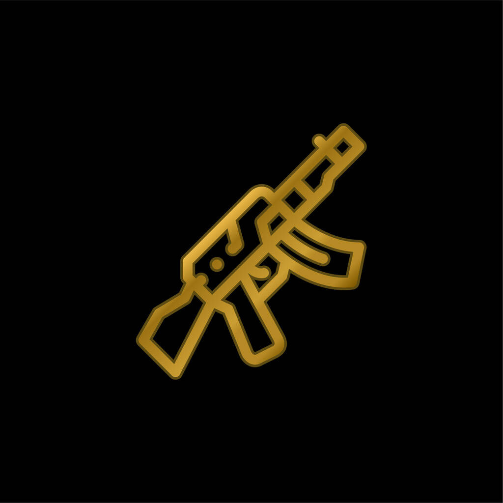 Sturmgewehr vergoldet metallisches Symbol oder Logo-Vektor - Vektor, Bild