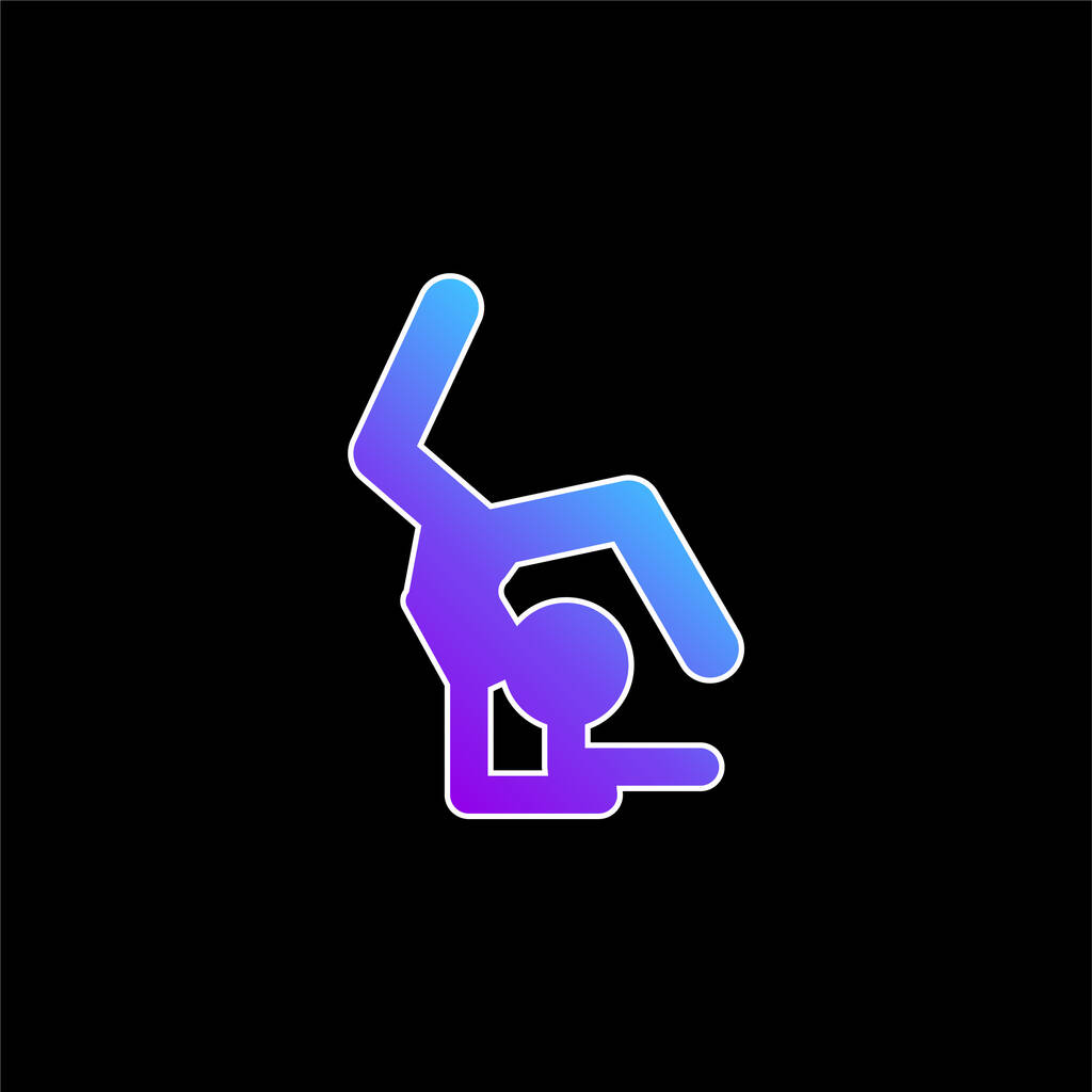 Gymnaste artistique Silhouette bleu dégradé vecteur icône - Vecteur, image