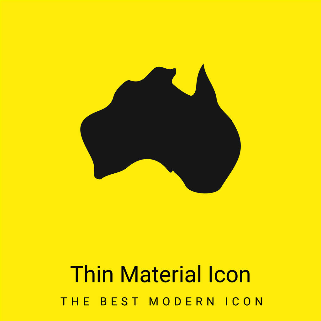 Australia minimal bright yellow material icon - Vector, Image