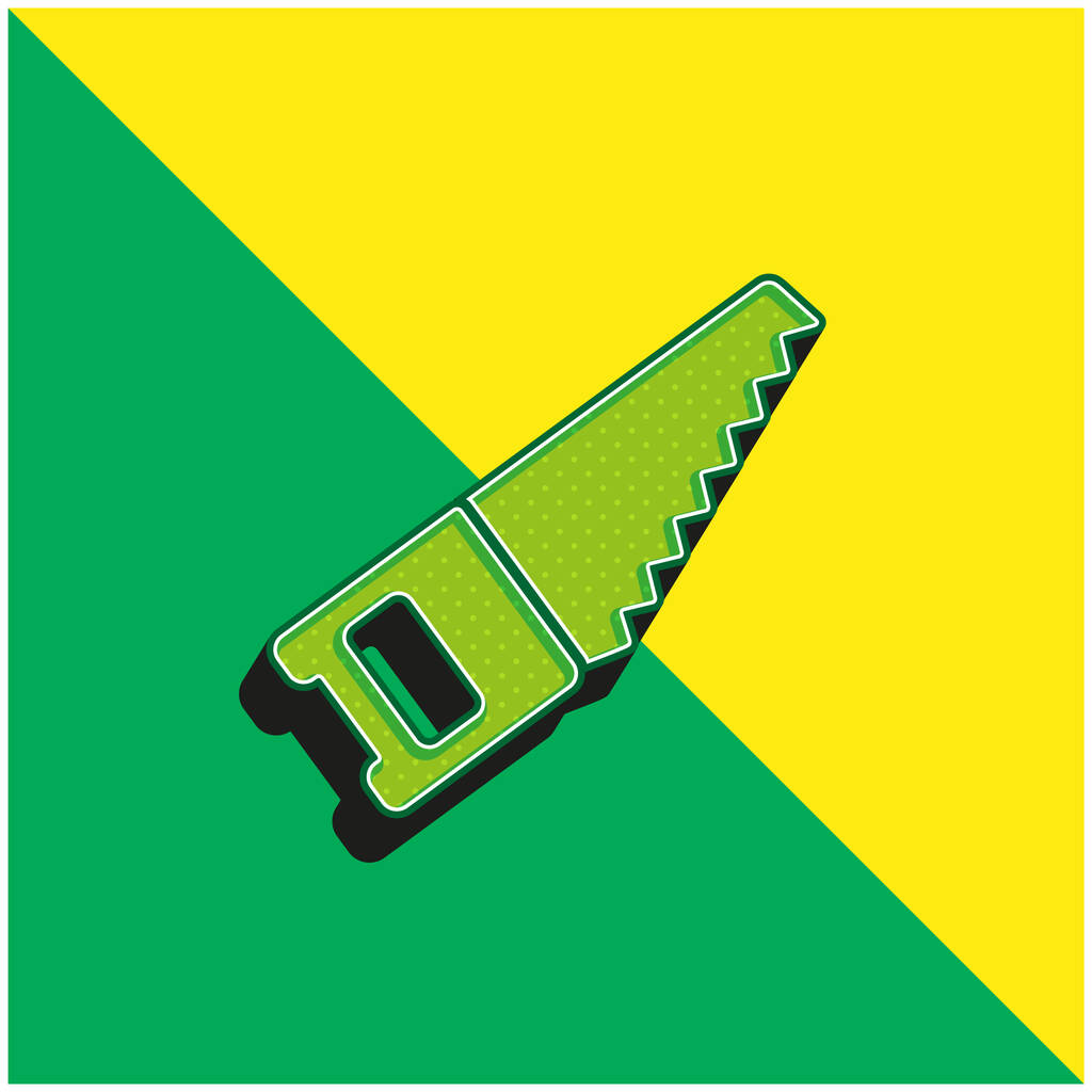 Band Testere Yeşil ve Sarı Modern 3D vektör simgesi logosu - Vektör, Görsel