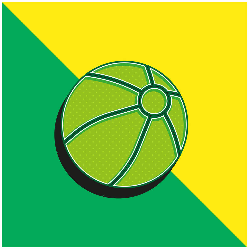 Μπάλα Πράσινο και κίτρινο σύγχρονο 3d διάνυσμα εικονίδιο λογότυπο - Διάνυσμα, εικόνα