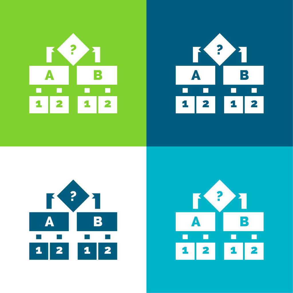 Algoritmo Plano de cuatro colores mínimo icono conjunto - Vector, Imagen