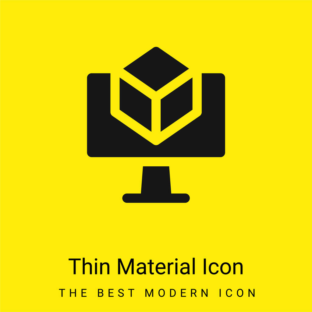 Ícone de material amarelo brilhante mínimo 3d - Vetor, Imagem