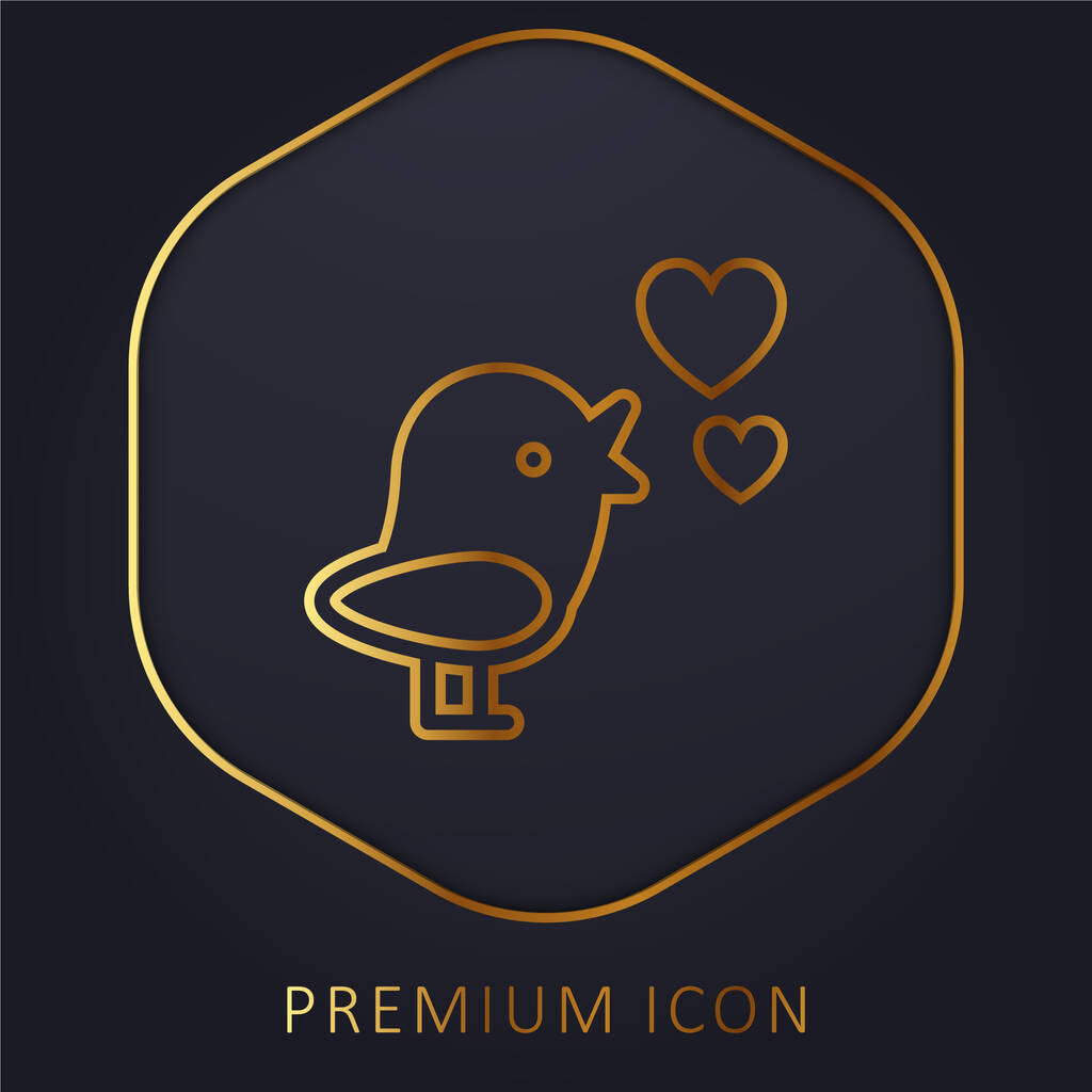 Kalpli Kuş Altın Hat prim logosu veya simgesi - Vektör, Görsel