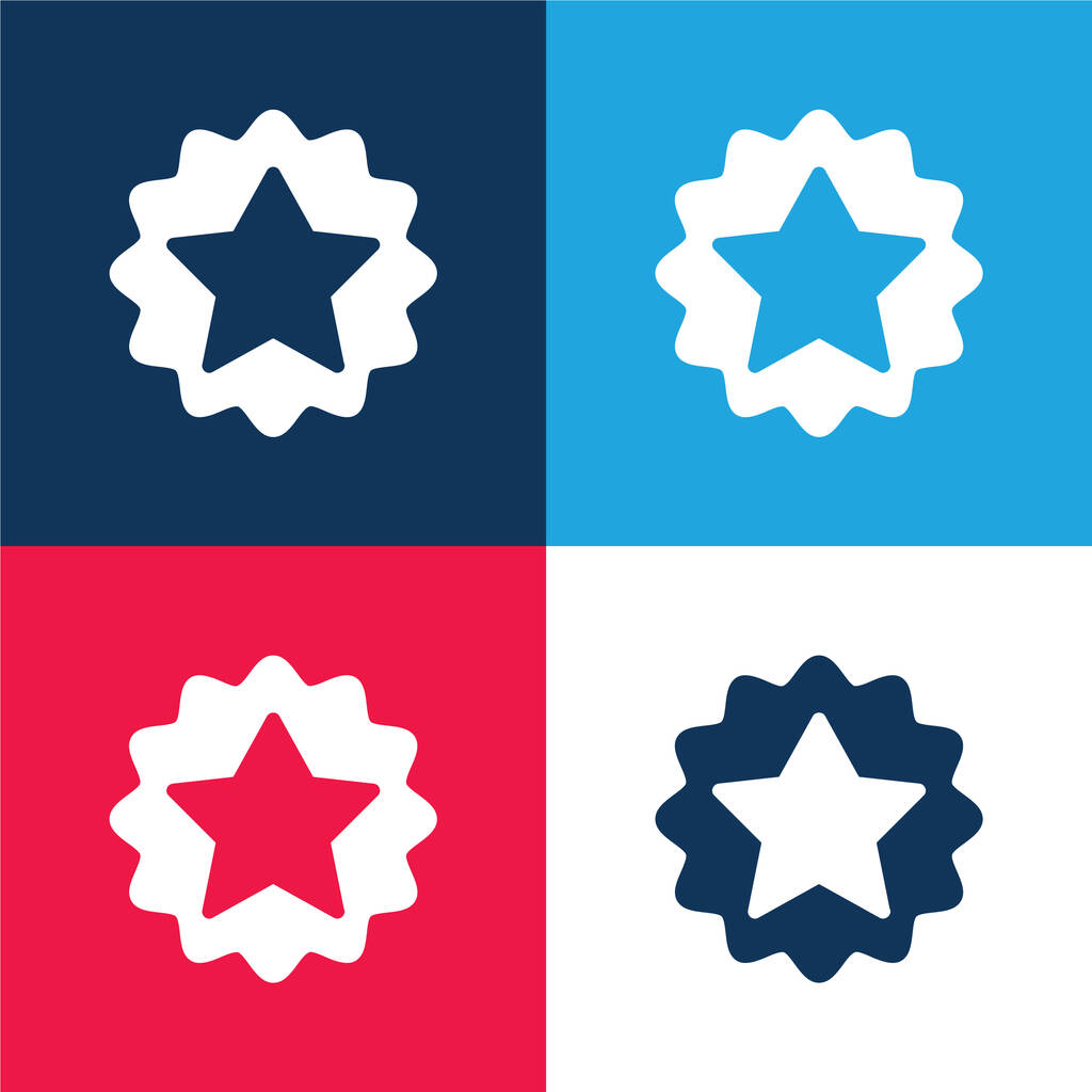 Nagroda niebieski i czerwony zestaw czterech kolorów minimalny zestaw ikon - Wektor, obraz